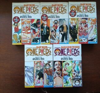 Lot 5 ONE PIECE Omnibus 3-in-1 ENGLISH Vol 1-15 East Blue manga PB Eiichiro Oda