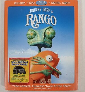 Rango Blu-ray + DVD 2011 Johnny Depp w/ Slip Cover