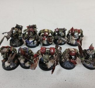 Squad of 10x Ork Boyz 1 Metal, Painted Assembled Warhammer 40K Games Workshop