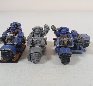 Squad of 3x Bike Marines, 1x Attack Bike Painted, 1x Bike Painted Ultramarines