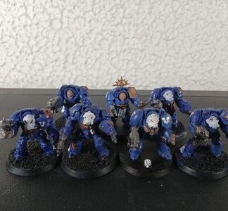 Terminators Painted Squad of 7x, 1x Captain Space Marines Ultramarines 40K GW