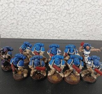 Space Marine Intercessor Painted Squad of 10x + Librarian Ultramarines 40K GW