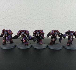 Chaos Terminator Painted Magnet Squad of 5x Emperor's Children Chaos Marines