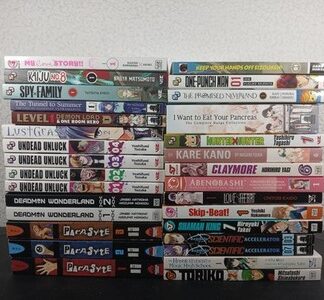 Manga & Light Novel Lot of 30, Parasyte, Lust Geass, Spy x Family, Claymore, OPM