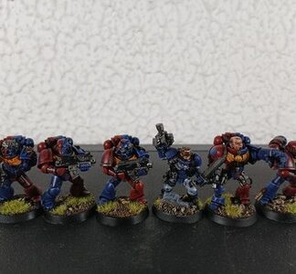 Space Marine Intercessor Painted Squad of 6x, 1x Lieutenant Ultramarines 40K GW