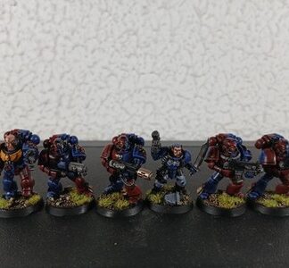 Space Marine Intercessor Painted Squad of 6x, 1x Lieutenant Ultramarines 40K GW