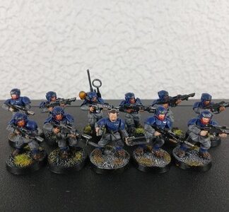 Cadian Shock Troops Painted Squad of 11x, 1x LT Astra Militarum Warhammer 40K GW
