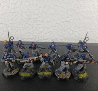 Cadian Shock Troops Painted Squad of 11x, 1x LT Astra Militarum Warhammer 40K GW