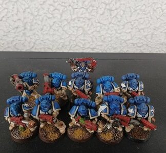 Space Marine Intercessor Painted Squad of 10x + Captain Ultramarines 40K GW