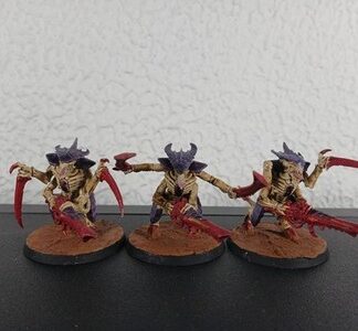 Warrior Painted Squad of 3x Tyrannids Xenos Warhammer 40K Games Workshop
