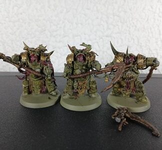 Death Shroud Terminator Painted Squad of 3x Deathguard Plague Marines 40K GW