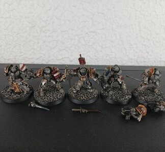 Terminators Painted Squad of 5x, 4x Metal Grey Knights Space Marines Warhammer