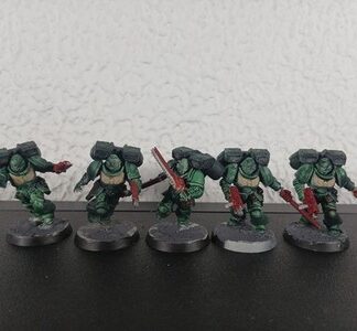 Jump Pack Intercessor Painted Squad of 5x Dark Angels Space Marines Warhammer GW