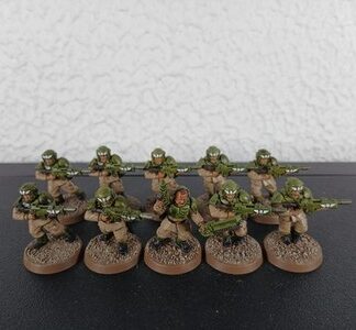 Cadian Shock Troops Painted Squad of 10x, 1x Sergeant Astra Militarum 40K GW