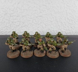 Cadian Shock Troops Squad of 10x, 1x Sergeant Astra Militarum Warhammer 40K GW