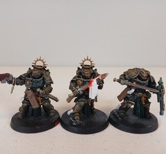Bladeguard Veterans Painted Squad of 3x Dark Angels Space Marines Warhammer 40K