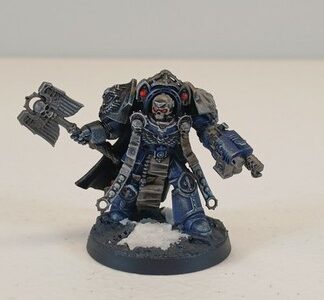 Chaplain in Terminator Armor Painted Space Marines Ultramarines Warhammer